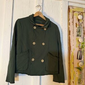 Frank & Eileen Mini Belfast Cropped Sweatshirt Peacoat:Size Small